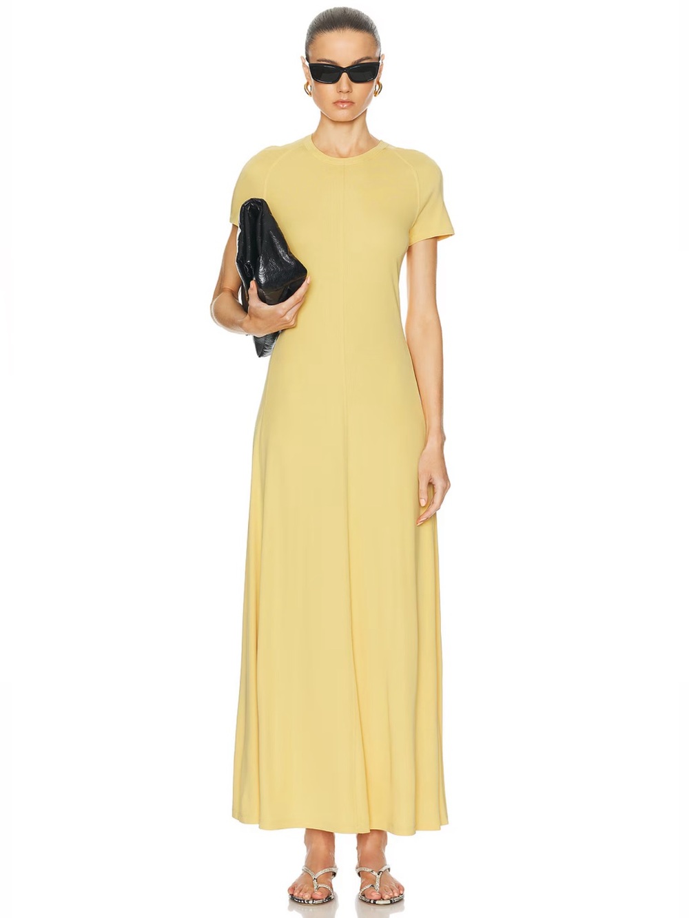 Toteme Fluid Jersey Dress Cornsilk NEW
